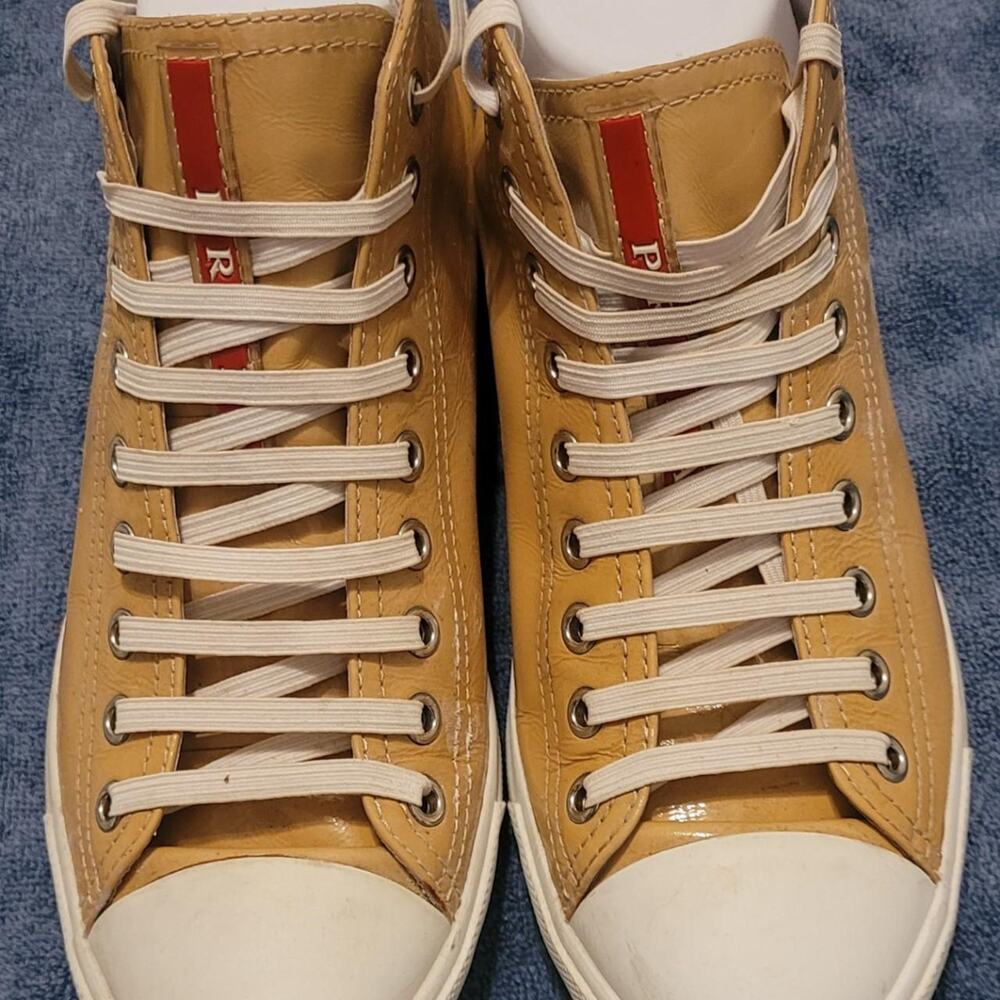 Prada cloudbust patent leather trainers
